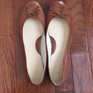 Brown leather ballet flats